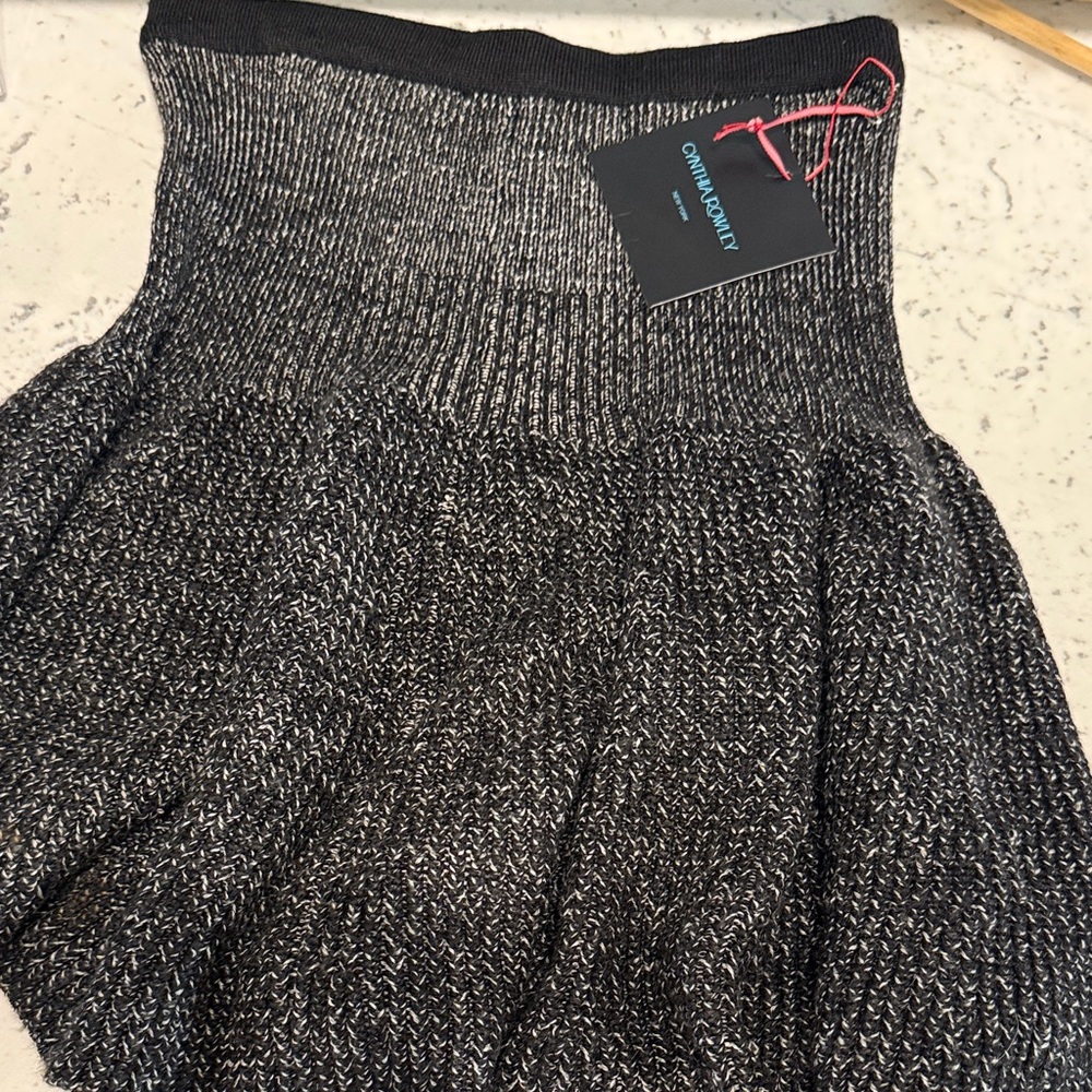 Cynthia Rowley Charcoal Knit Skater Skirt - Picture 5 of 6